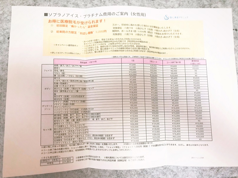 聖心美容クリニック六本木脱毛ソプラノアイスカウンセリング